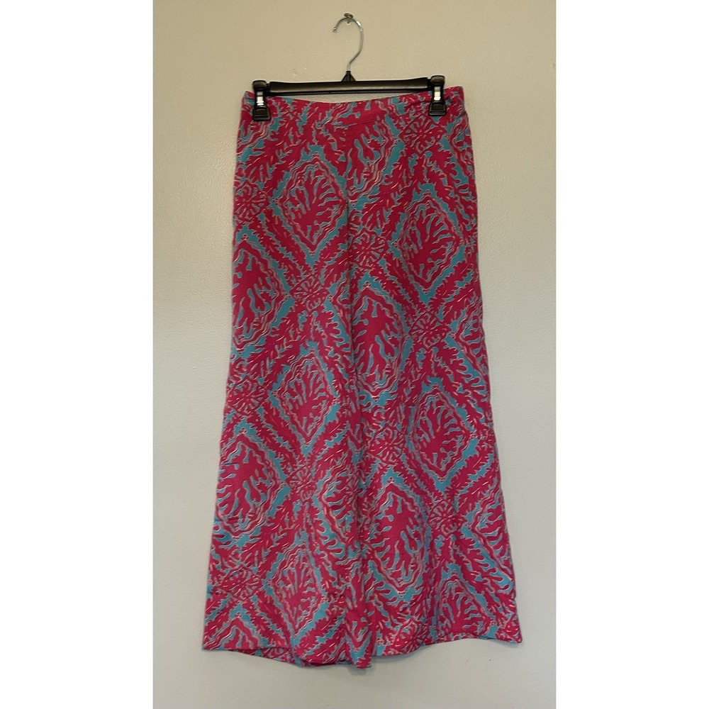 Lilly Pulitzer‎ Palazzo Pant Pink Isle Coral Reef Wide Leg Flare size X Small XS